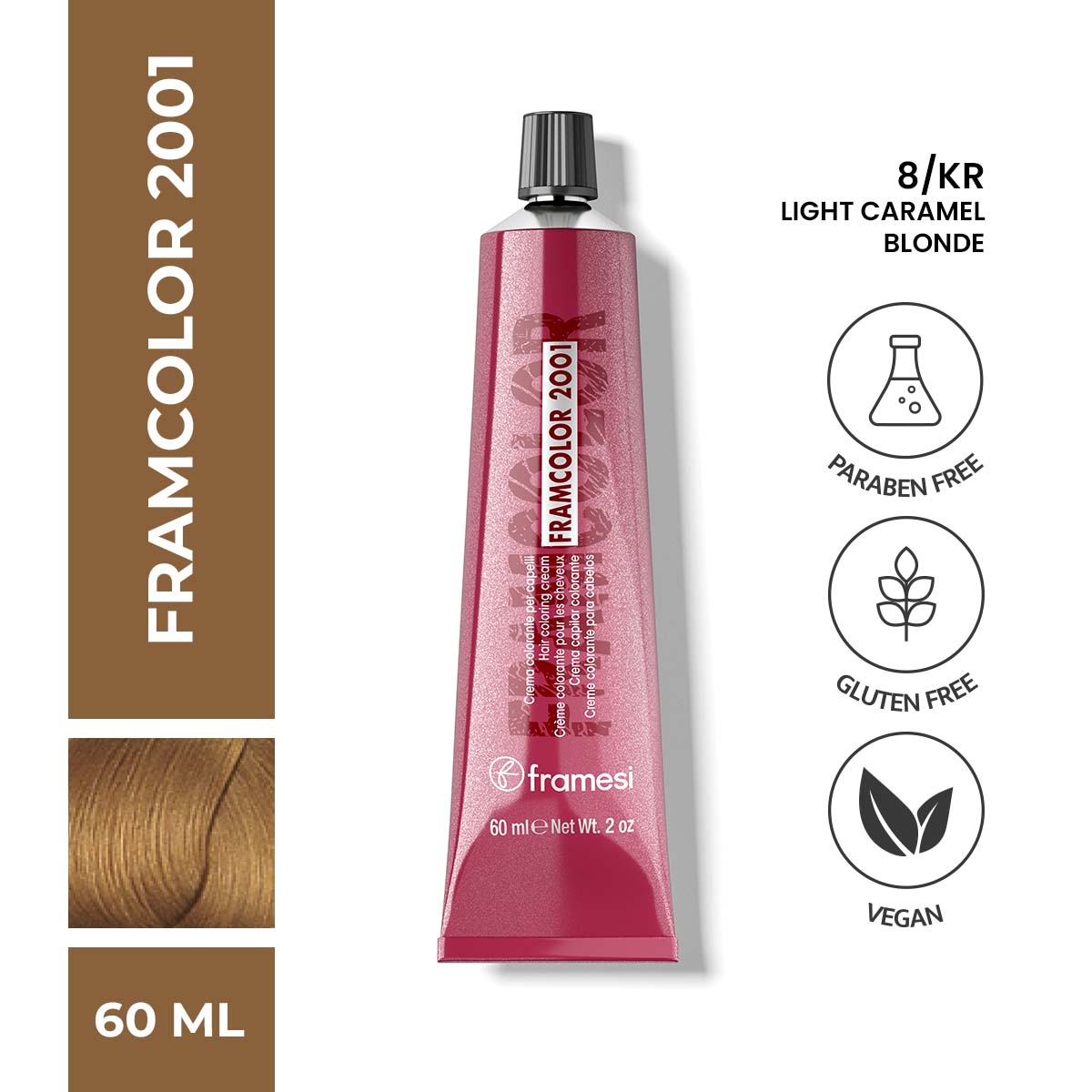 Framesi - FramColor 2001 - 8/KR Light Caramel Blonde — image 1 — Meeshop Pakistan