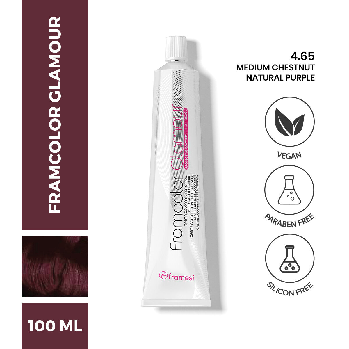 Framesi - FramColor Glamour - 4.65 Medium Chestnut Natural Purple — image 1 — Meeshop Pakistan