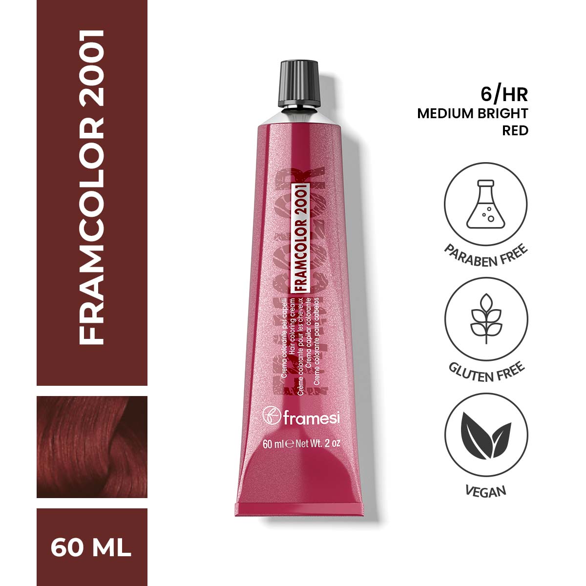 Framesi - FramColor 2001 - 6/HR Medium Bright Red — image 1 — Meeshop Pakistan