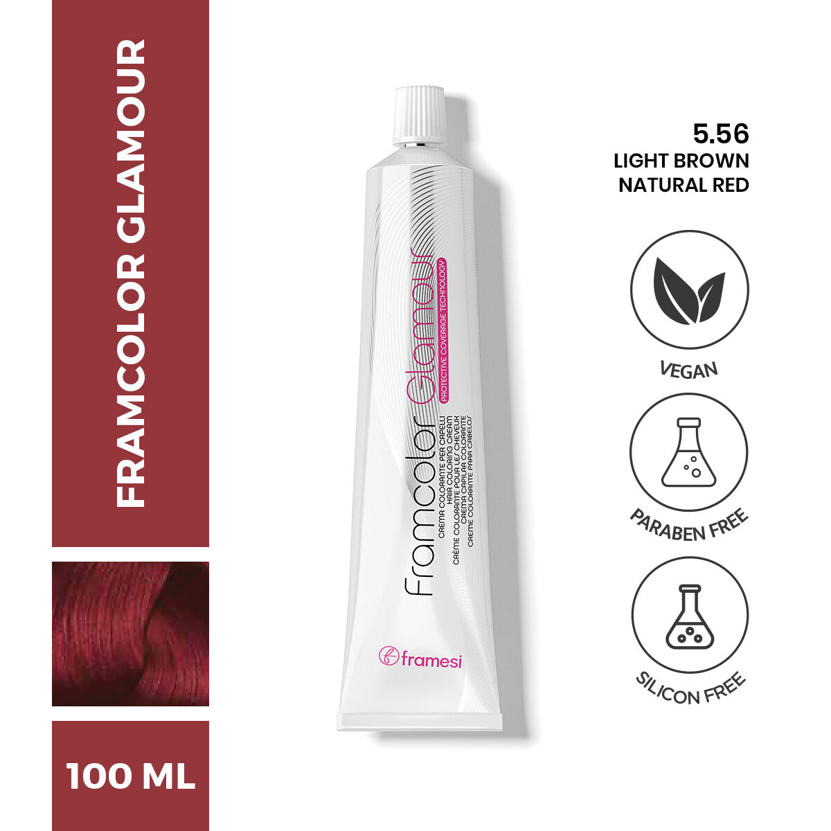 Framesi - FramColor Glamour - 5.56 Light Brown Natural Red — image 1 — Meeshop Pakistan