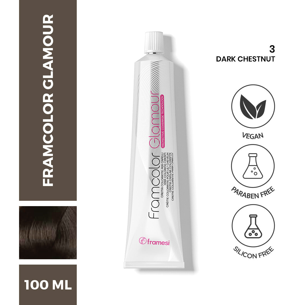 Framesi - FramColor Glamour - 3 Dark Chestnut — image 1 — Meeshop Pakistan