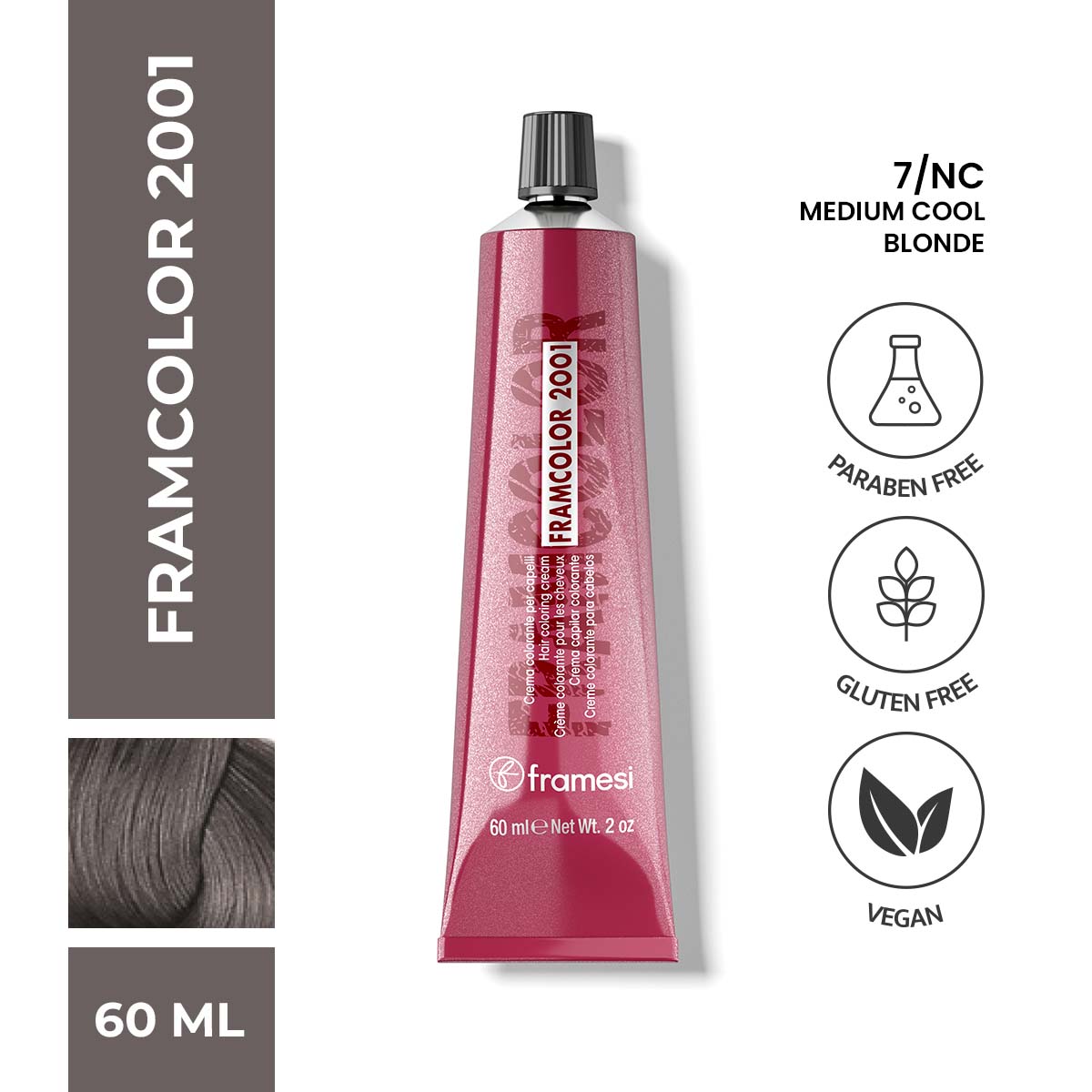Framesi - FramColor 2001 - 7/NC Medium Cool Blonde — image 1 — Meeshop Pakistan