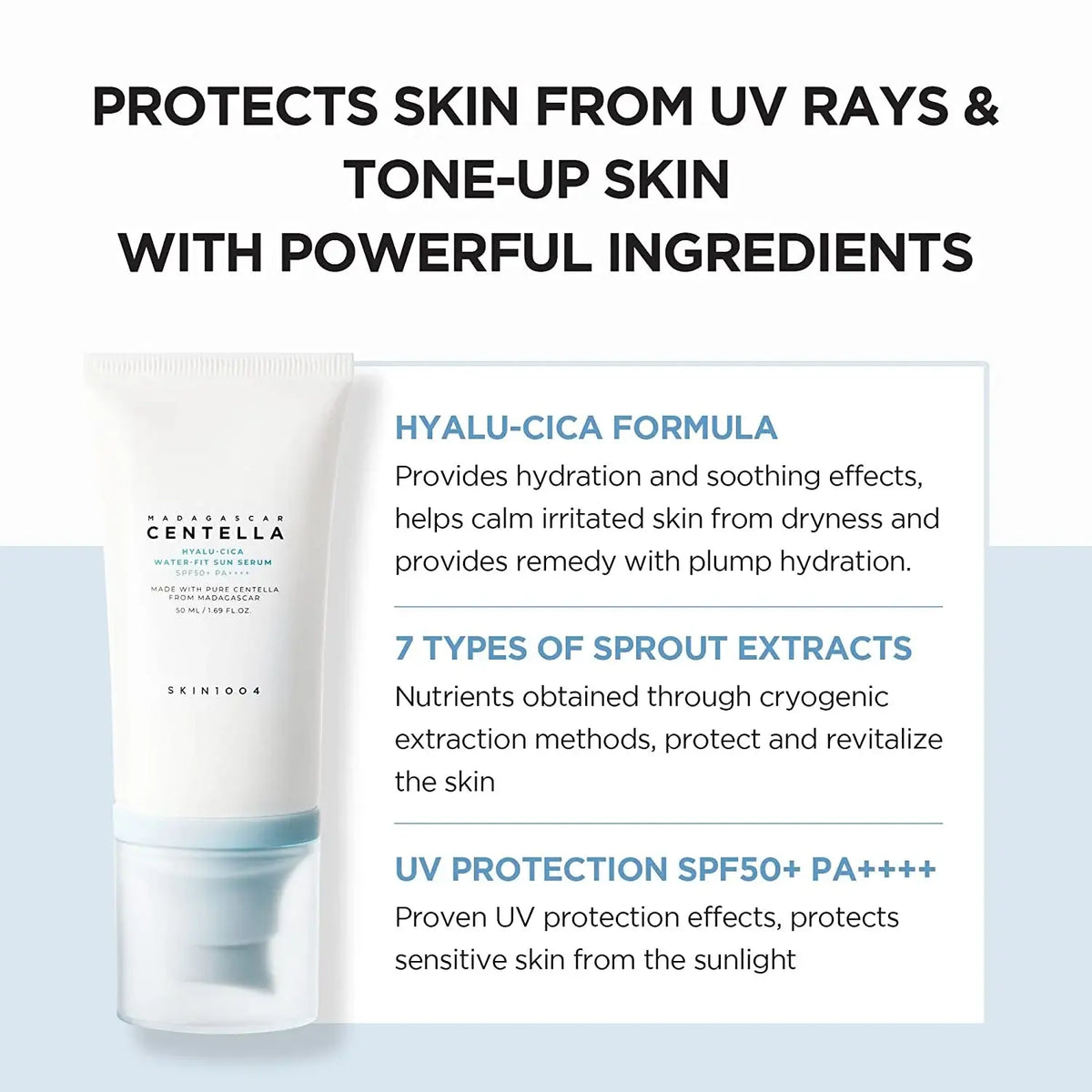 Skin1004 - Hyalu Cica Water-Fit Sun Serum SPF50+ PA++++ Twin Pack — image 1 — Meeshop Pakistan