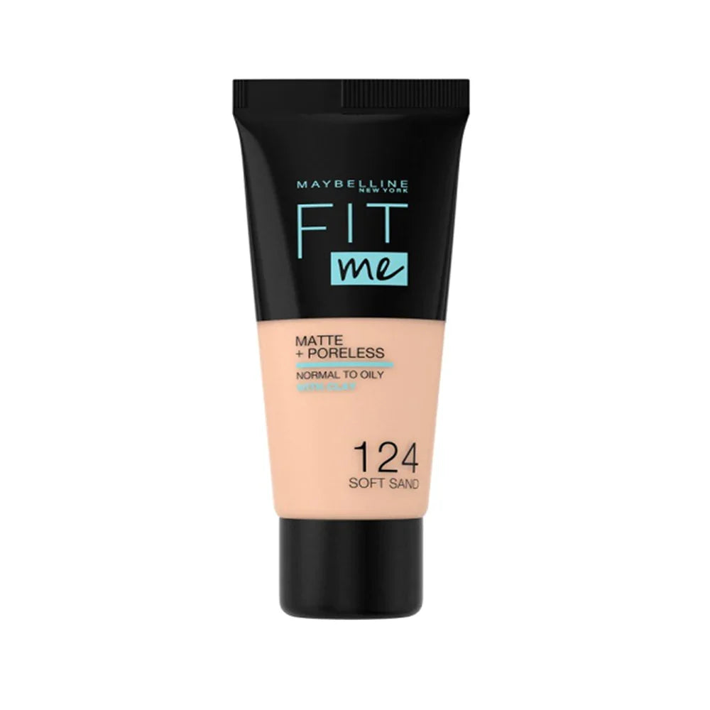 Maybelline - Fit Me Matte + Poreless Liquid Foundation - 124 Soft Sand — image 1 — Meeshop Pakistan