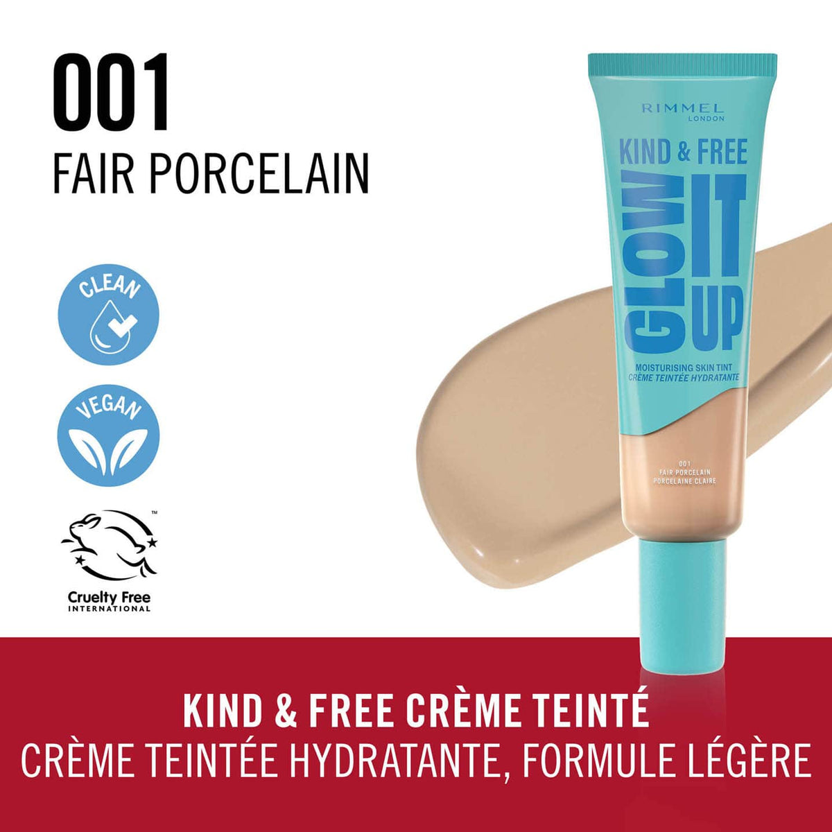 Rimmel London - Kind & Free Glow It Up Moisturizing Skin Tint - 001 Fair Porcelain — image 1 — Meeshop Pakistan