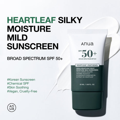 Anua - Heartleaf Silky Moisture Sun Cream SPF 50+ PA++++ - 50ml — image 1 — Meeshop Pakistan