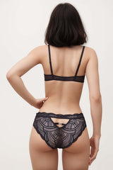 BLS - Eartha Wired And Paded Lace Bra Set - Black view 2