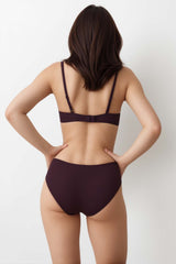 BLS - Elfrida Wired And Push Up Lace Bra Set - Burgundy view 2
