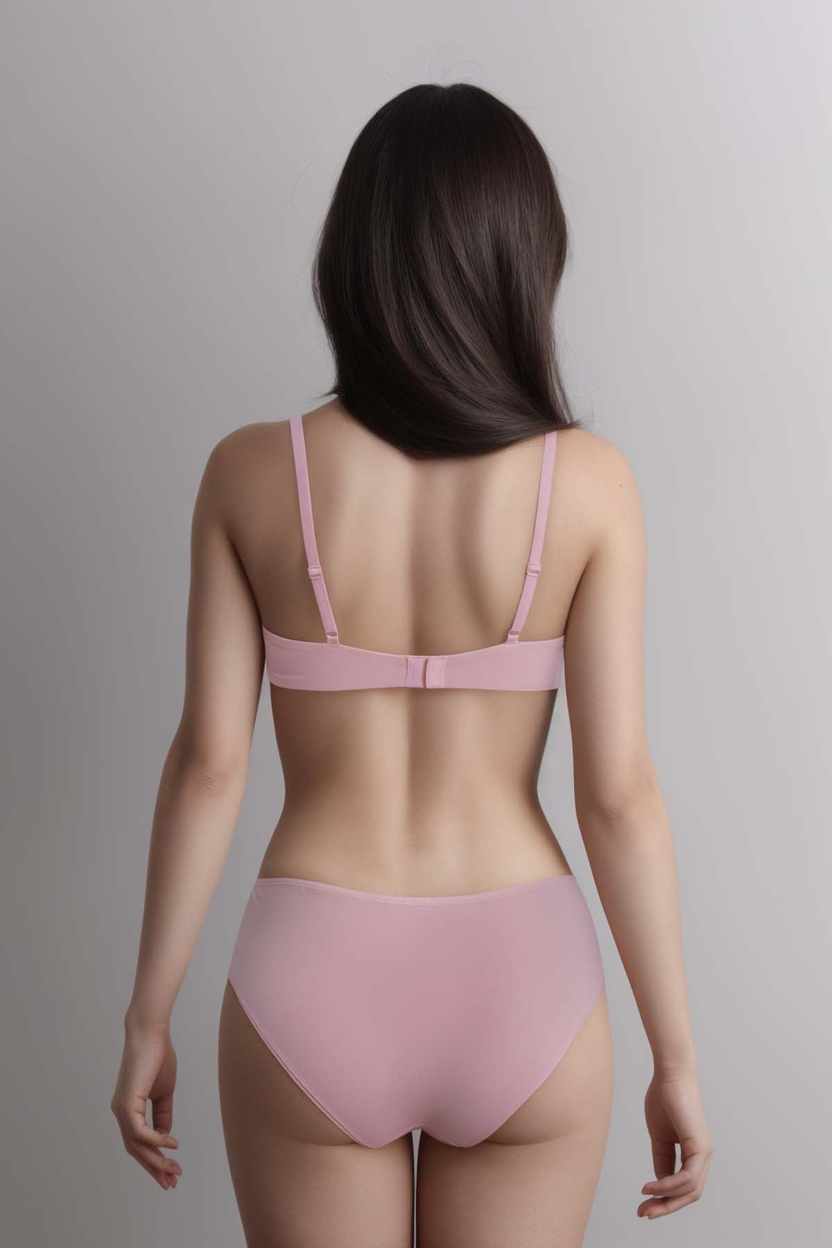 BLS - Ella Wireless And Padded Lace Bra Set - Pink — image 2 — Meeshop Pakistan