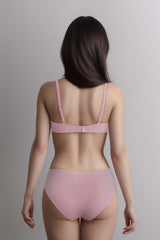 BLS - Ella Wireless And Padded Lace Bra Set - Pink view 2