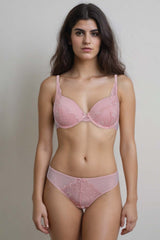 BLS - Emma Wired And Padded Lace Bra Set - Pink view 1