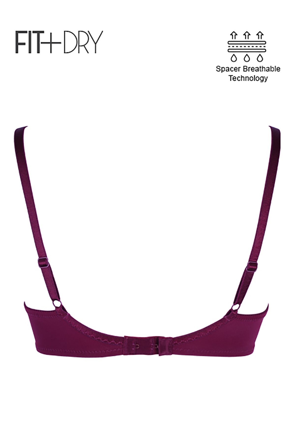 BLS - Breathable Wired And Light Padded Bra - Burgundy — image 4 — Meeshop Pakistan