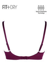 BLS - Breathable Wired And Light Padded Bra - Burgundy view 4