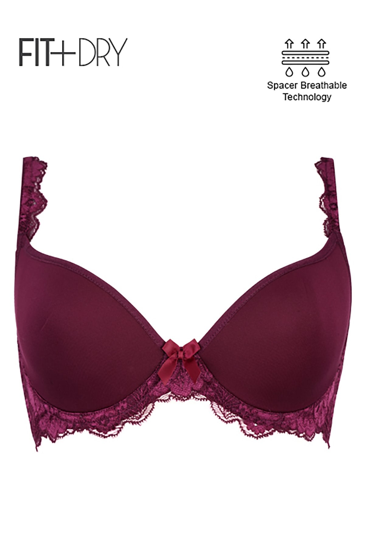 BLS - Breathable Wired And Light Padded Bra - Respberry — image 3 — Meeshop Pakistan