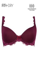 BLS - Breathable Wired And Light Padded Bra - Respberry view 3