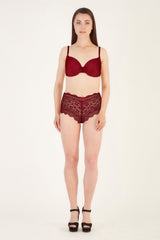 BLS - Fiona Wired And Padded Bra Set - Burgundy view 1