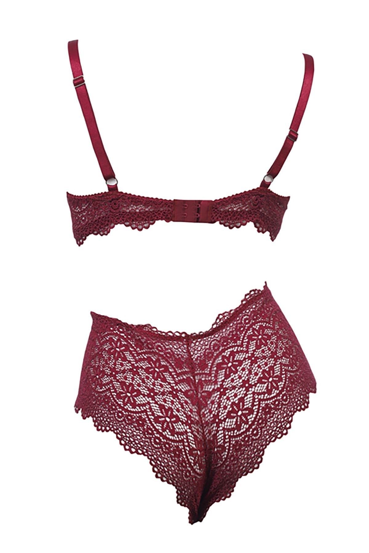 BLS - Fiona Wired And Padded Bra Set - Burgundy — image 5 — Meeshop Pakistan