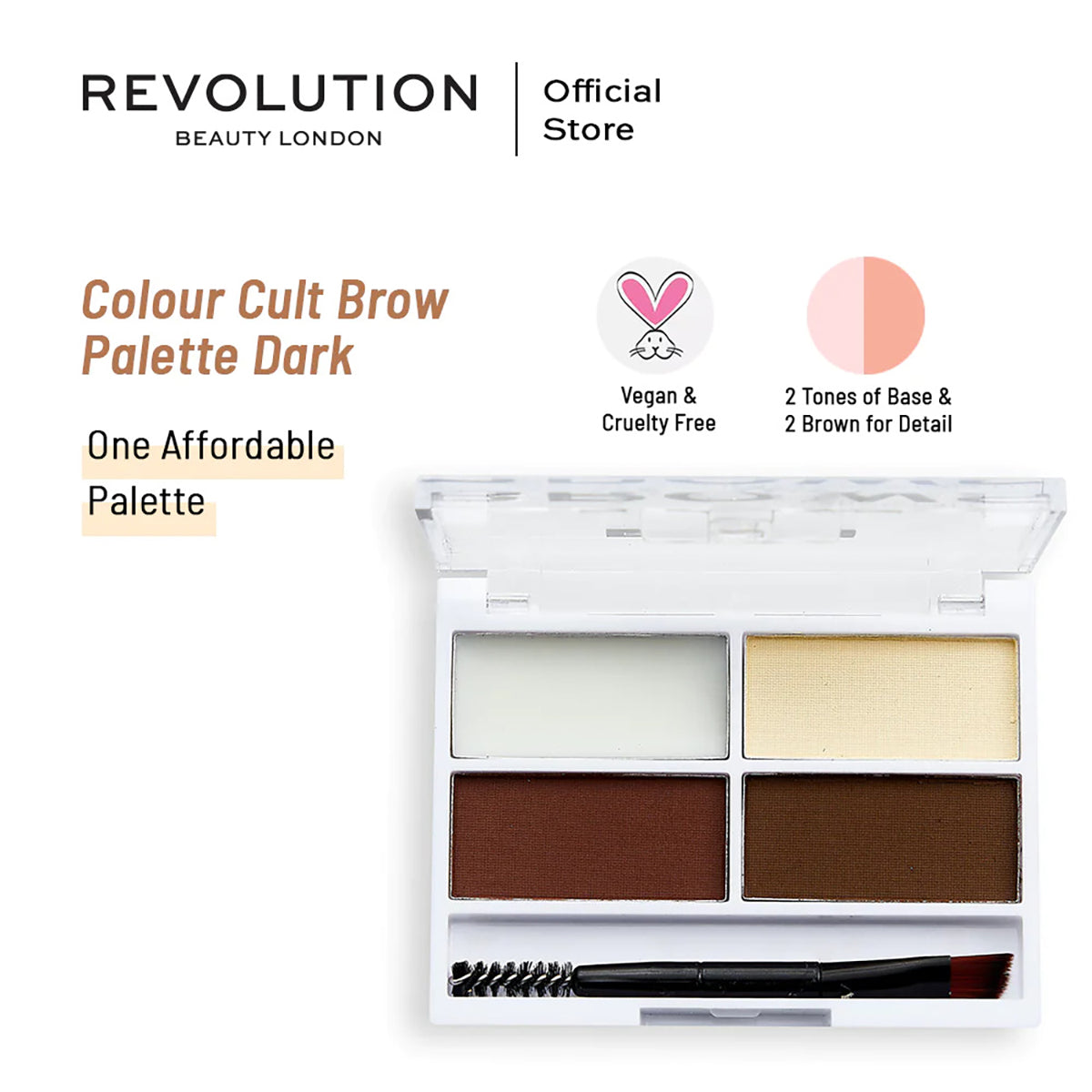 Revolution - Colour Cult Brow Palette Dark — image 1 — Meeshop Pakistan