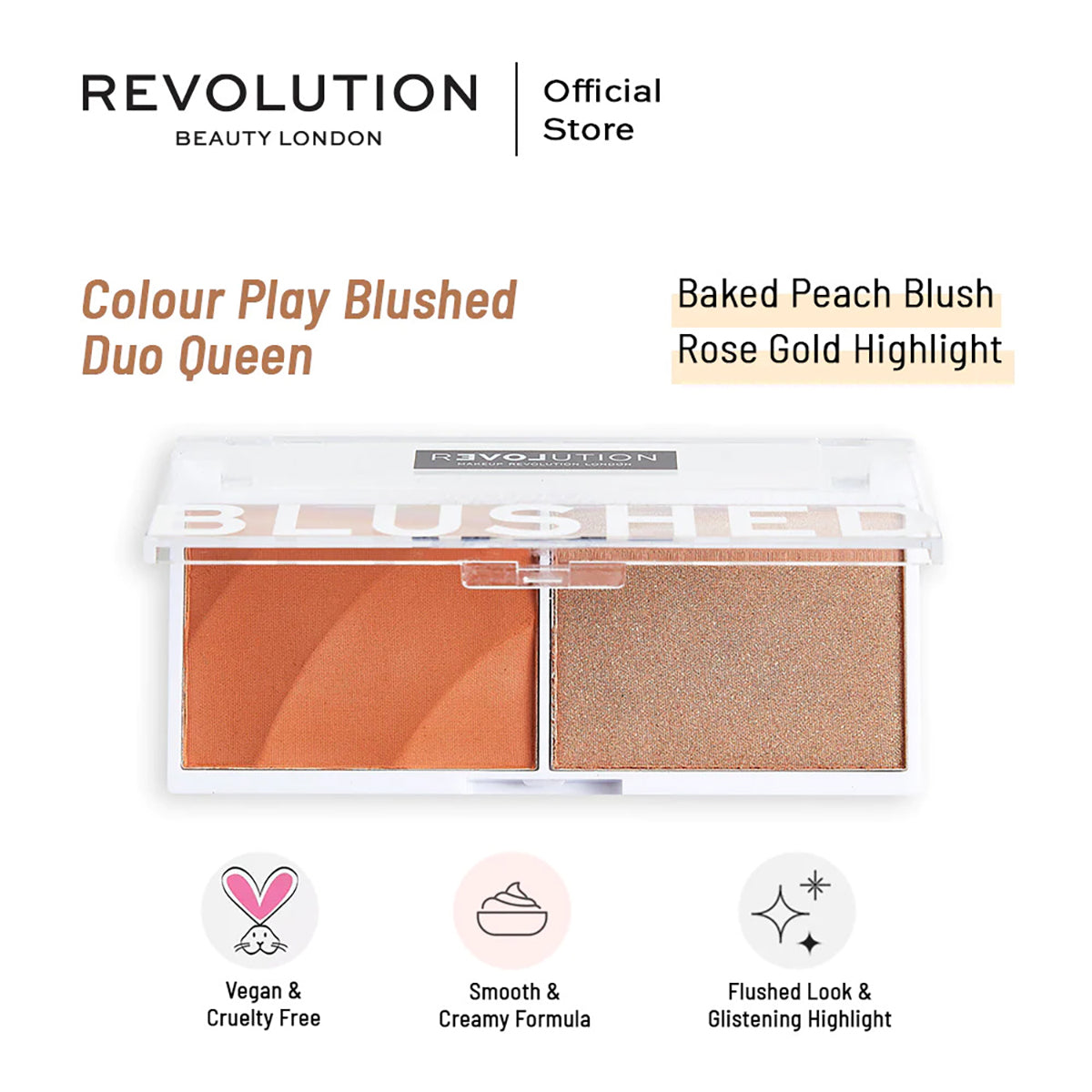 Revolution - Colour Play Blushed Duo Queen — image 1 — Meeshop Pakistan