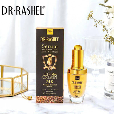 Dr Rashel - 24K Real Gold Atoms Ampoule Collagen Makeup Primer Anti Wrinkle Hyaluronic Acid Face Whitening Serum
