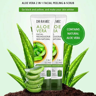 Dr Rashel - Aloe Vera Facial Peeling & Scrub Skin Natural 2 In 1 Oil-Free Exfoliating & Clarifying
