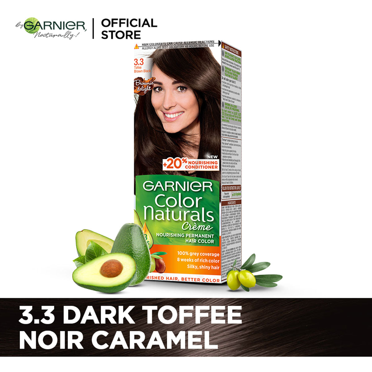 Garnier - Color Naturals Crème Hair Color - 3.3 Dark Toffee — image 1 — Meeshop Pakistan