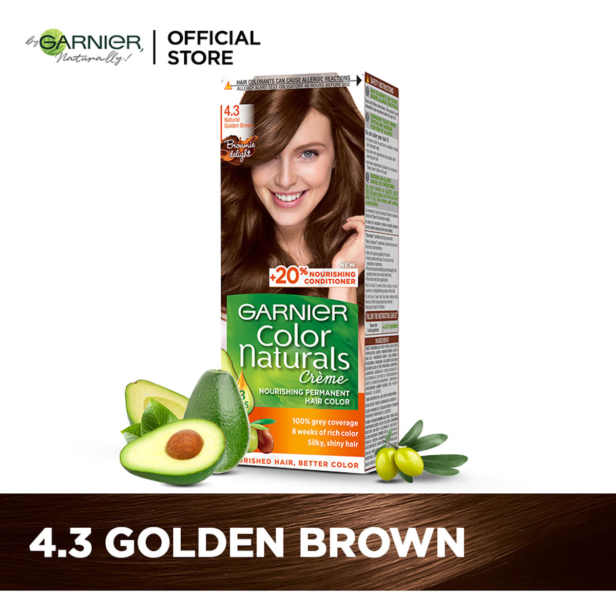Garnier - Color Naturals Crème Hair Color - 4.3 Golden Brown — image 1 — Meeshop Pakistan