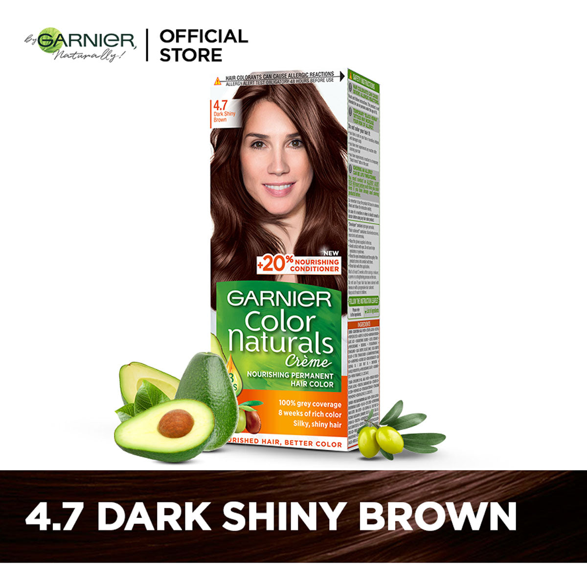 Garnier - Color Naturals Crème Hair Color - 4.7 Dark Shiny Brown — image 1 — Meeshop Pakistan