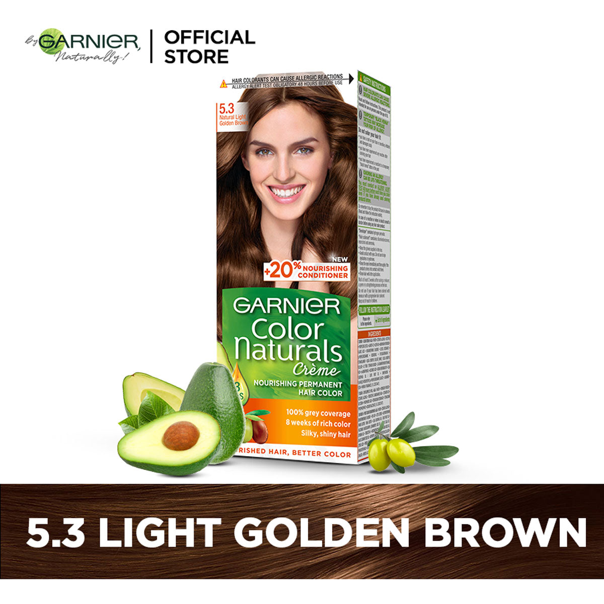 Garnier - Color Naturals Crème Hair Color - 5.3 Light Golden Brown — image 1 — Meeshop Pakistan