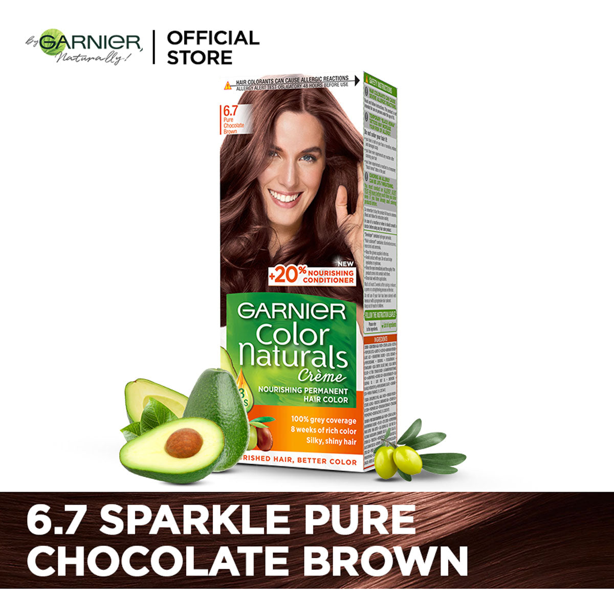 Garnier - Color Naturals Crème Hair Color - 6.7 Sparkle Pure Chocolate Brown — image 1 — Meeshop Pakistan
