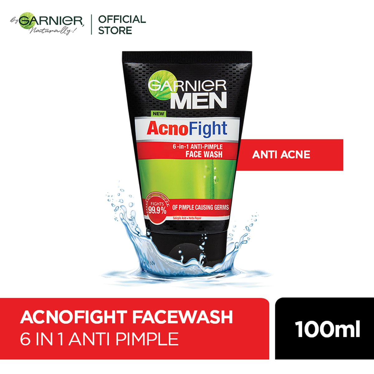 Garnier - Men Acno Fight Face Wash - 100ml — image 1 — Meeshop Pakistan