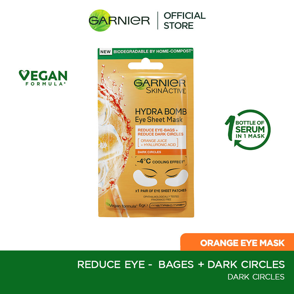 Garnier - Skin Active Hydra Bomb Orange Tissue Eye Mask - Cooling Effect 6g — image 1 — Meeshop Pakistan