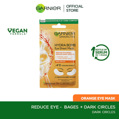 Garnier - Skin Active Hydra Bomb Orange Tissue Eye Mask - Cooling Effect 6g