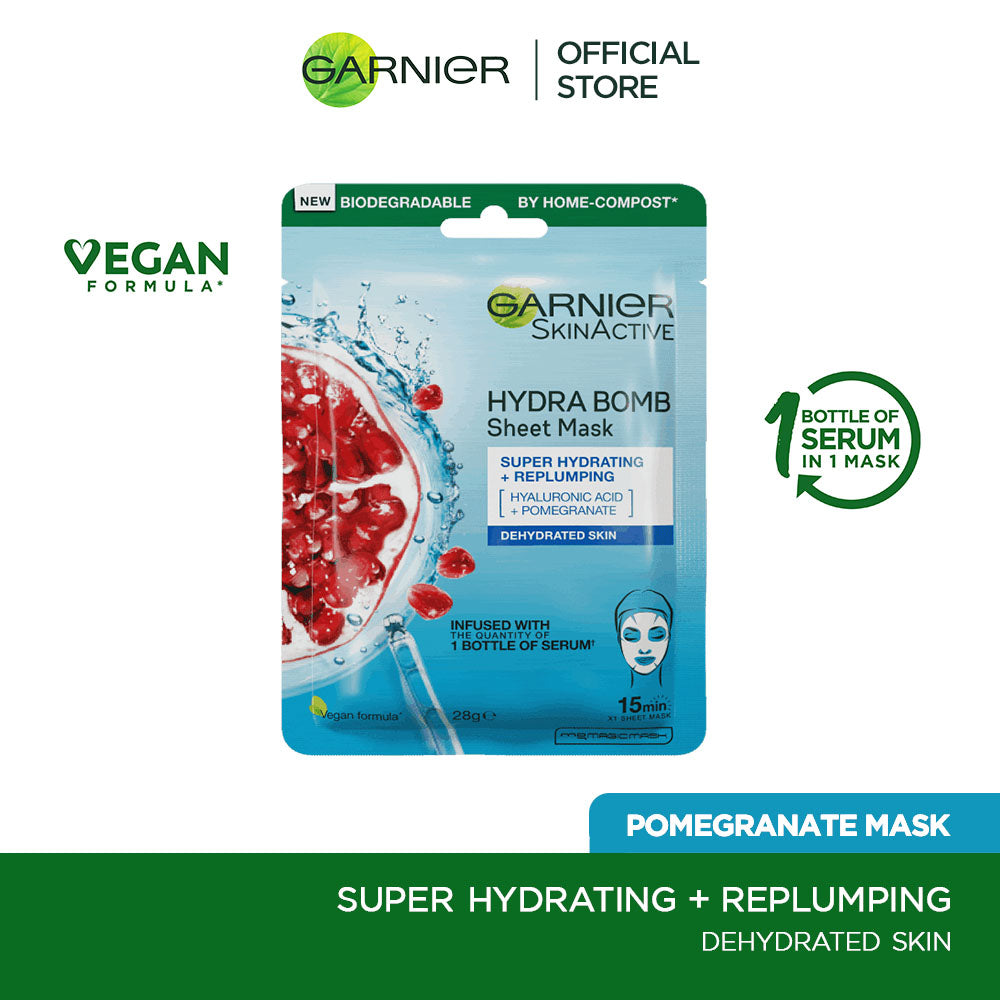 Garnier - Skin Active Hydra Bomb Pomegranate Tissue Face Mask - Hydrating and Replenishing 28g — image 1 — Meeshop Pakistan
