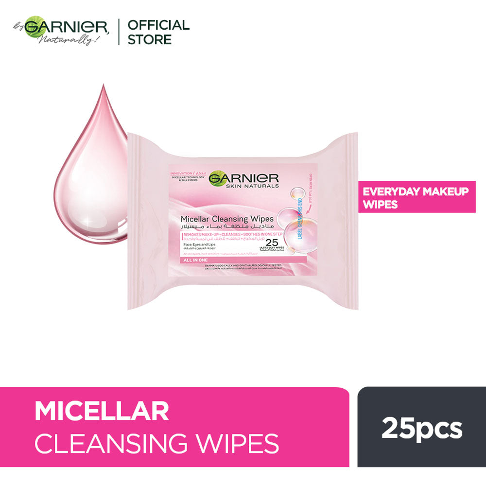 Garnier - Skin Active Micellar Makeup Cleansing Wipes - 25pcs — image 1 — Meeshop Pakistan