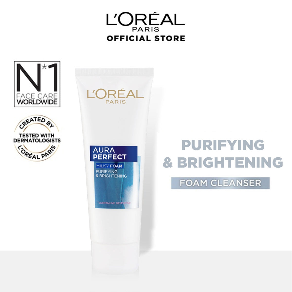 LOreal Paris - Aura Perfect Milky Foam Face Wash For Brighter Skin 100 ml — image 1 — Meeshop Pakistan