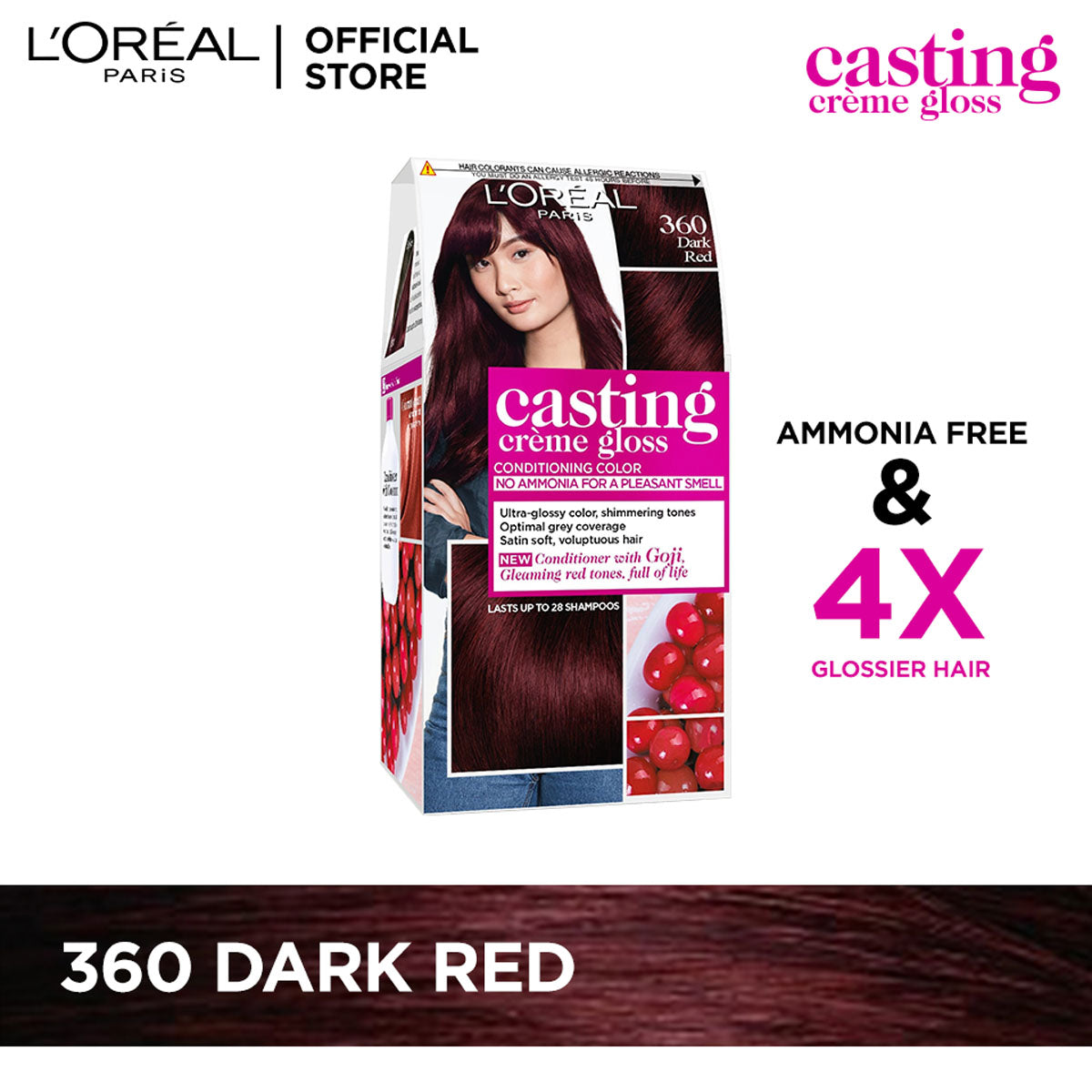 LOreal Paris - Casting Crème Gloss Hair Color - 360 Dark Red — image 1 — Meeshop Pakistan