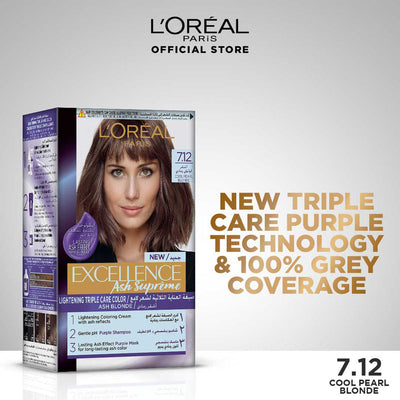 LOreal Paris - Excellence Ash Supreme Hair Color - 7.12 Cool Pearl Blonde