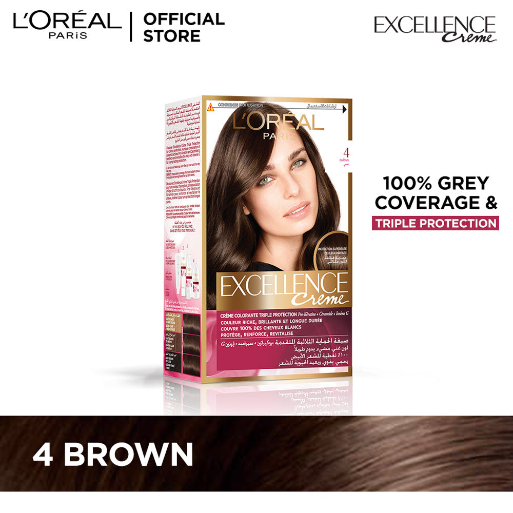 LOreal Paris - Excellence Crème Hair Color - 4 Brown — image 1 — Meeshop Pakistan