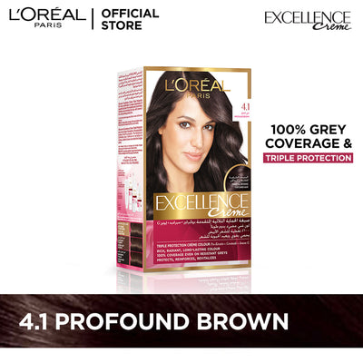 LOreal Paris - Excellence Crème Hair Color - 4.1 Profound Brown
