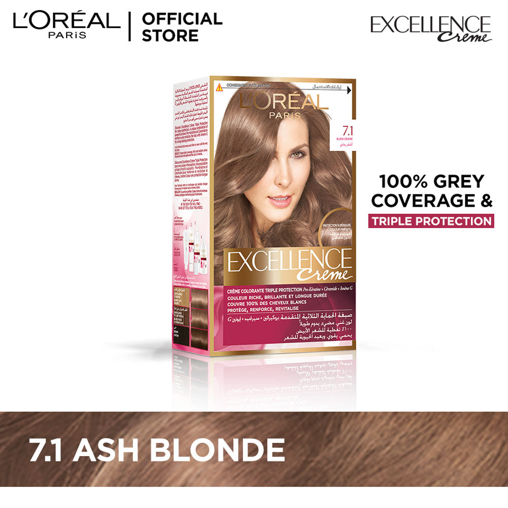 LOreal Paris - Excellence Crème Hair Color - 7.1 Ash Blonde — image 1 — Meeshop Pakistan