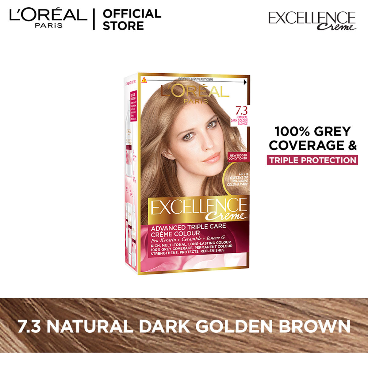 LOreal Paris - Excellence Crème Hair Color - 7.3 Natural Dark Golden Blonde — image 1 — Meeshop Pakistan