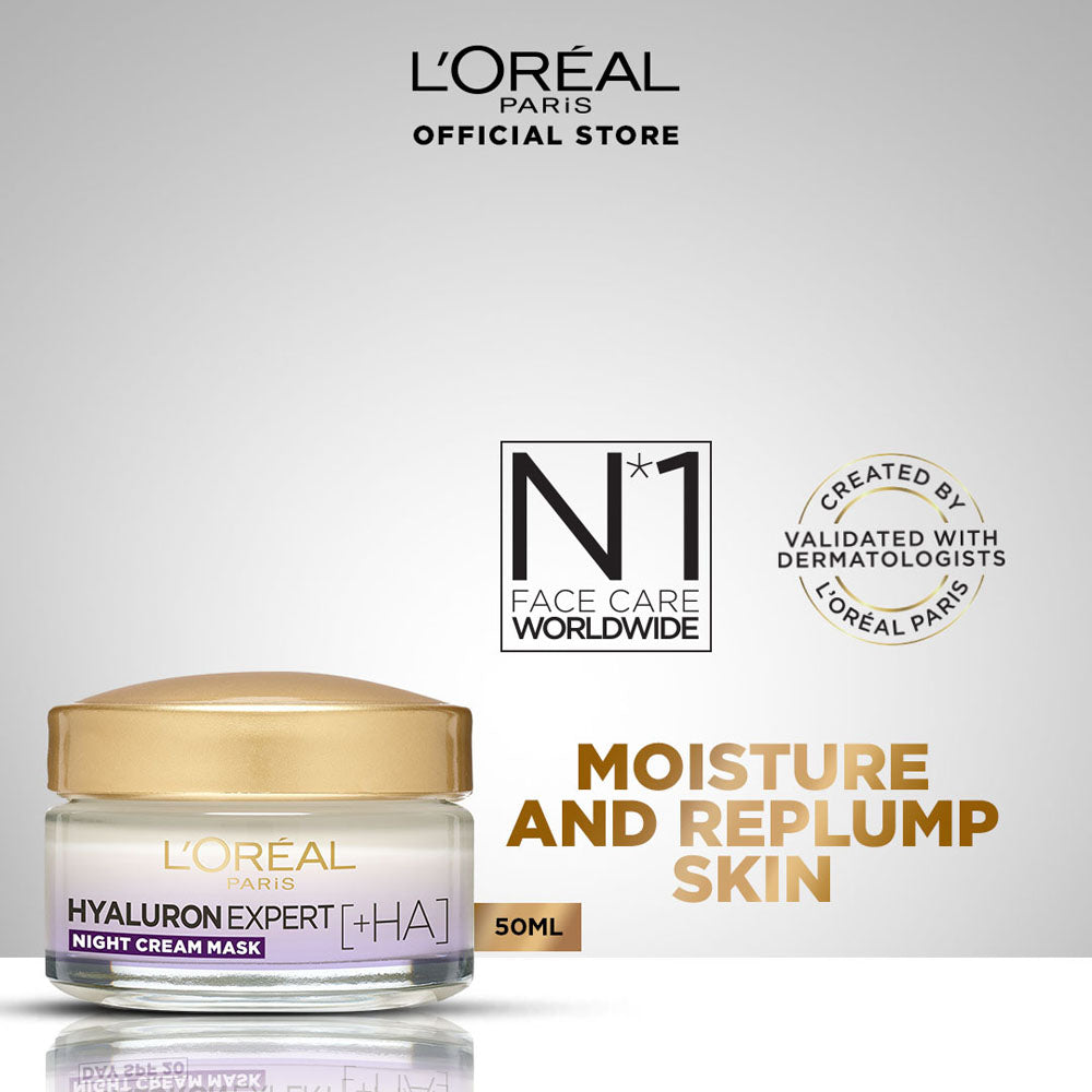 LOreal Paris - Hyaluron Expert Replumping Moisturizing Night Cream 50 ml — image 1 — Meeshop Pakistan