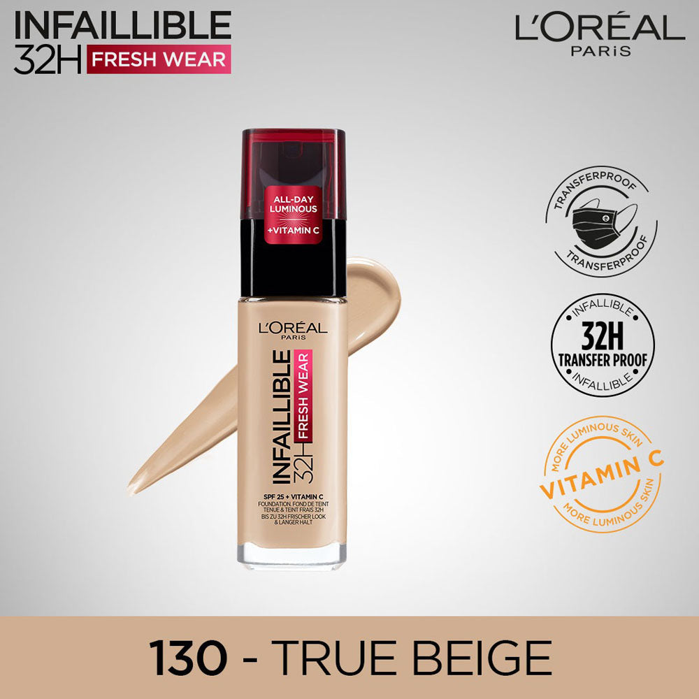 LOreal Paris - Infallible 24h Liquid Foundation - 130 True Beige — image 1 — Meeshop Pakistan