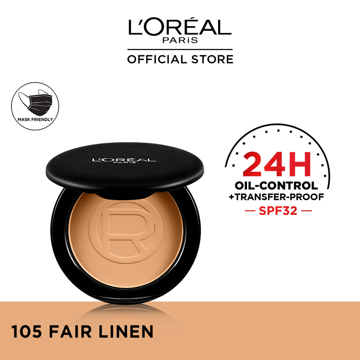 LOreal Paris - Infallible 24H Oil Control Compact Powder - 105 Fair Linen — image 1 — Meeshop Pakistan