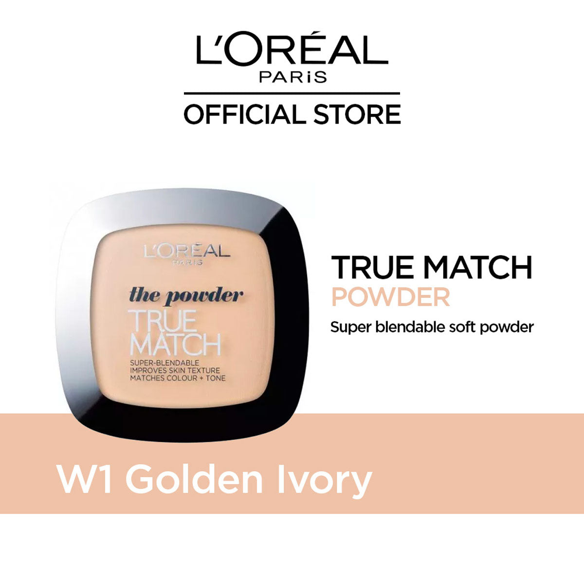 LOreal Paris - True Match Powder - W1 Golden Ivory — image 1 — Meeshop Pakistan