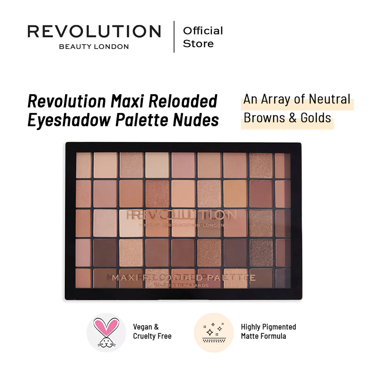 Revolution - Maxi Reloaded Eyeshadow Palette Nudes — image 1 — Meeshop Pakistan