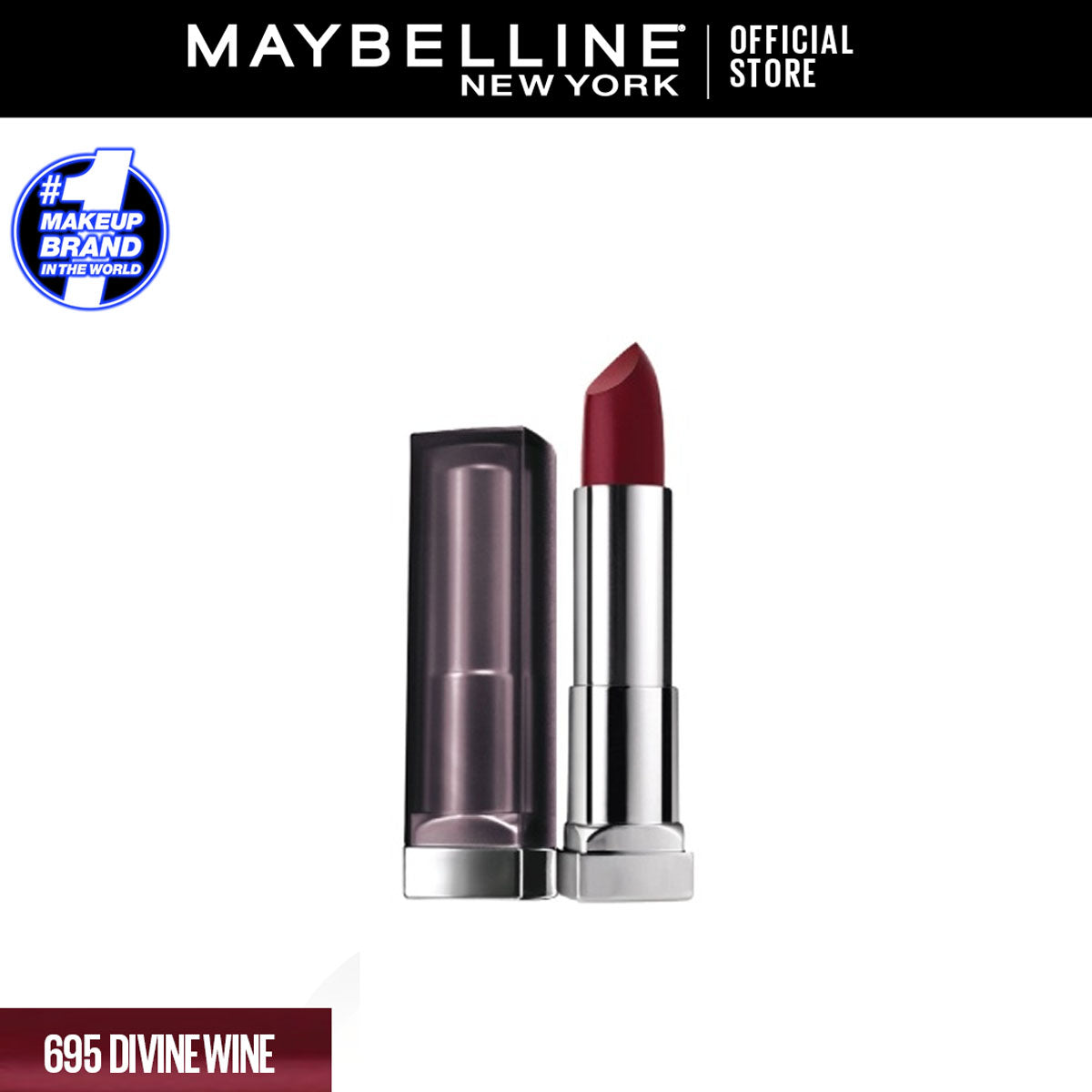 Maybelline - Color Sensational Creamy Matte Lipstick - 695 Divine Wine — image 1 — Meeshop Pakistan