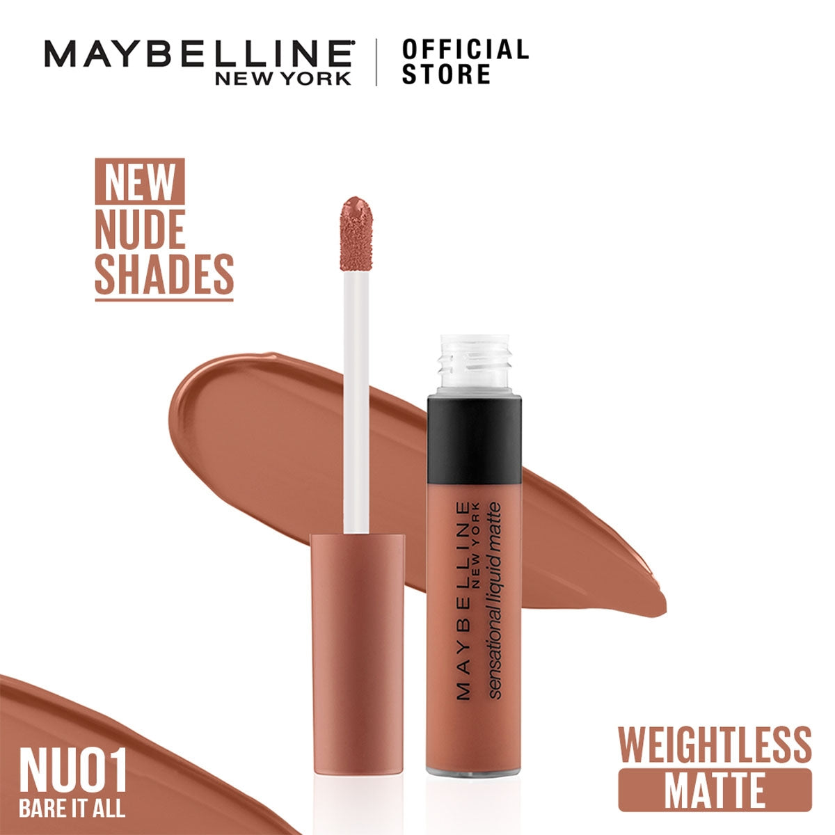 Maybelline - Color Sensational Liquid Matte Lipstick - The Nudes Collection - NU 01 - Bare it all — image 1 — Meeshop Pakistan