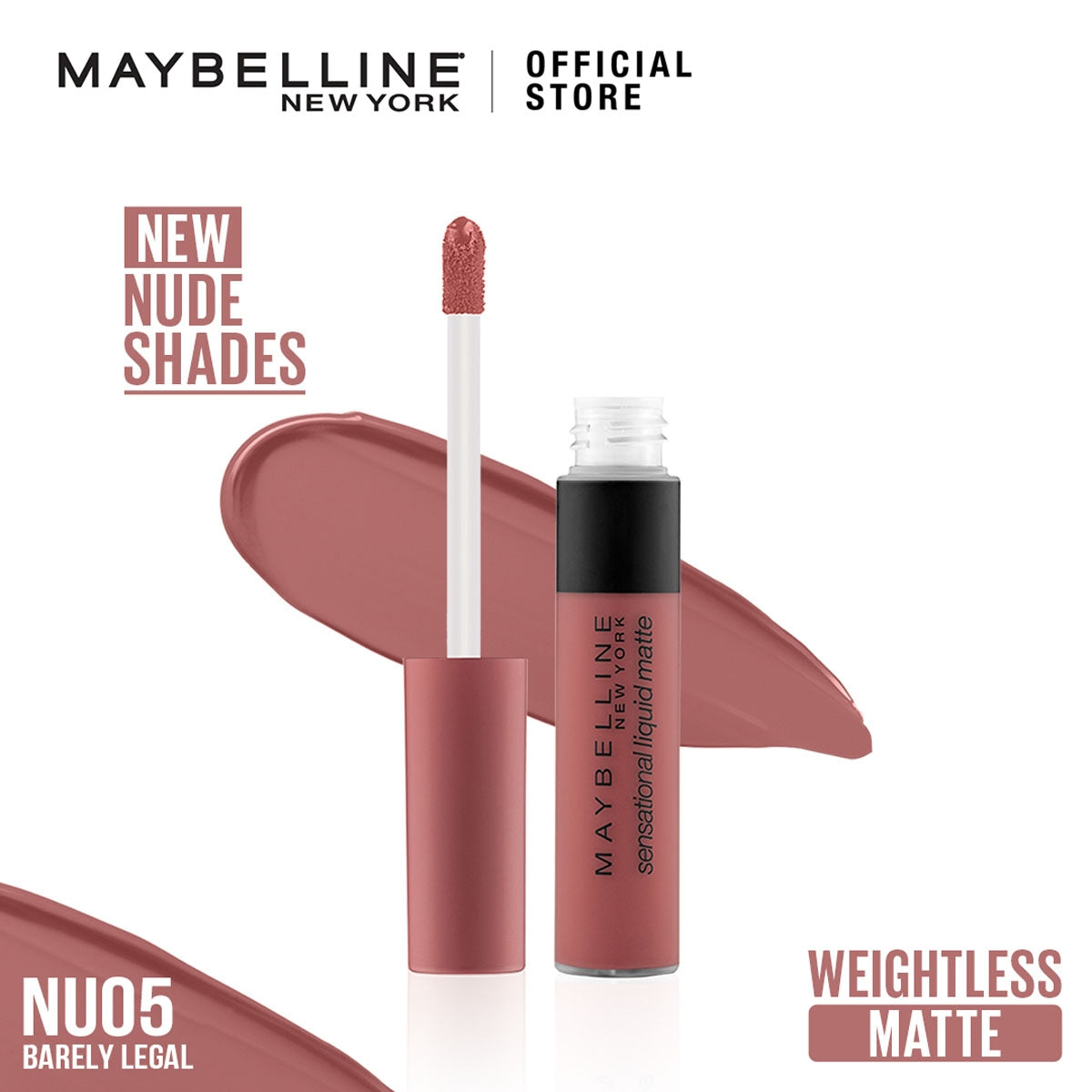 Maybelline - Color Sensational Liquid Matte Lipstick - The Nudes Collection - NU 05 - Barely Legal — image 1 — Meeshop Pakistan